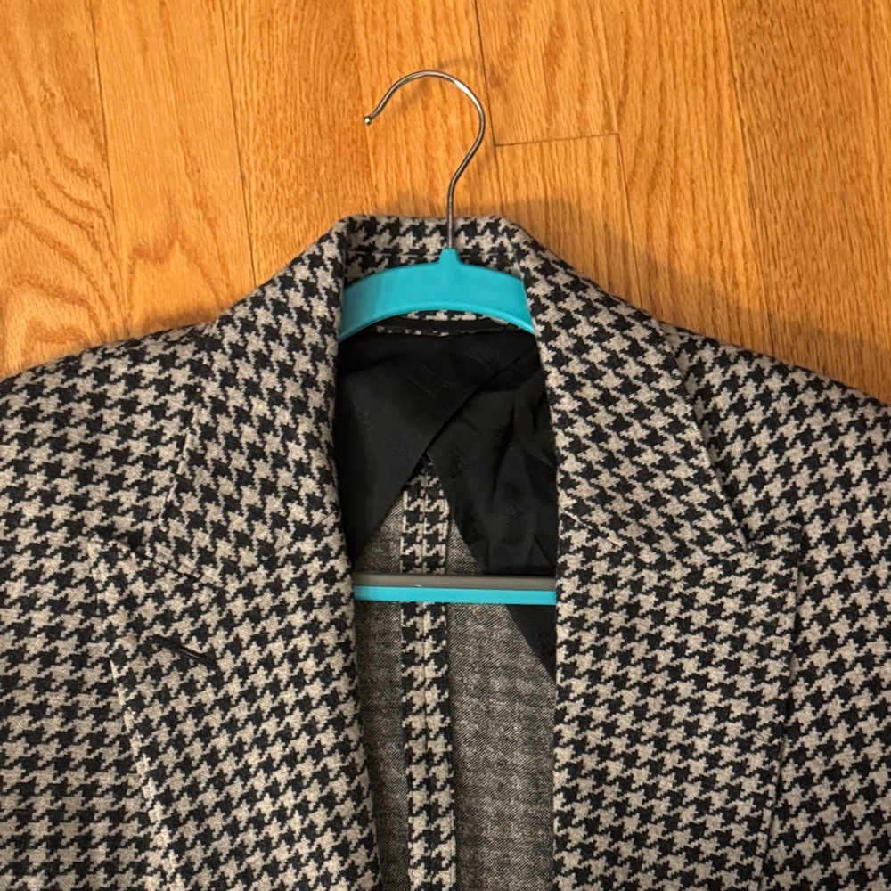Max Mara 100% Pure New Wool Houndtooth Blazer, Small, made in Italy - Picture 5 of 9